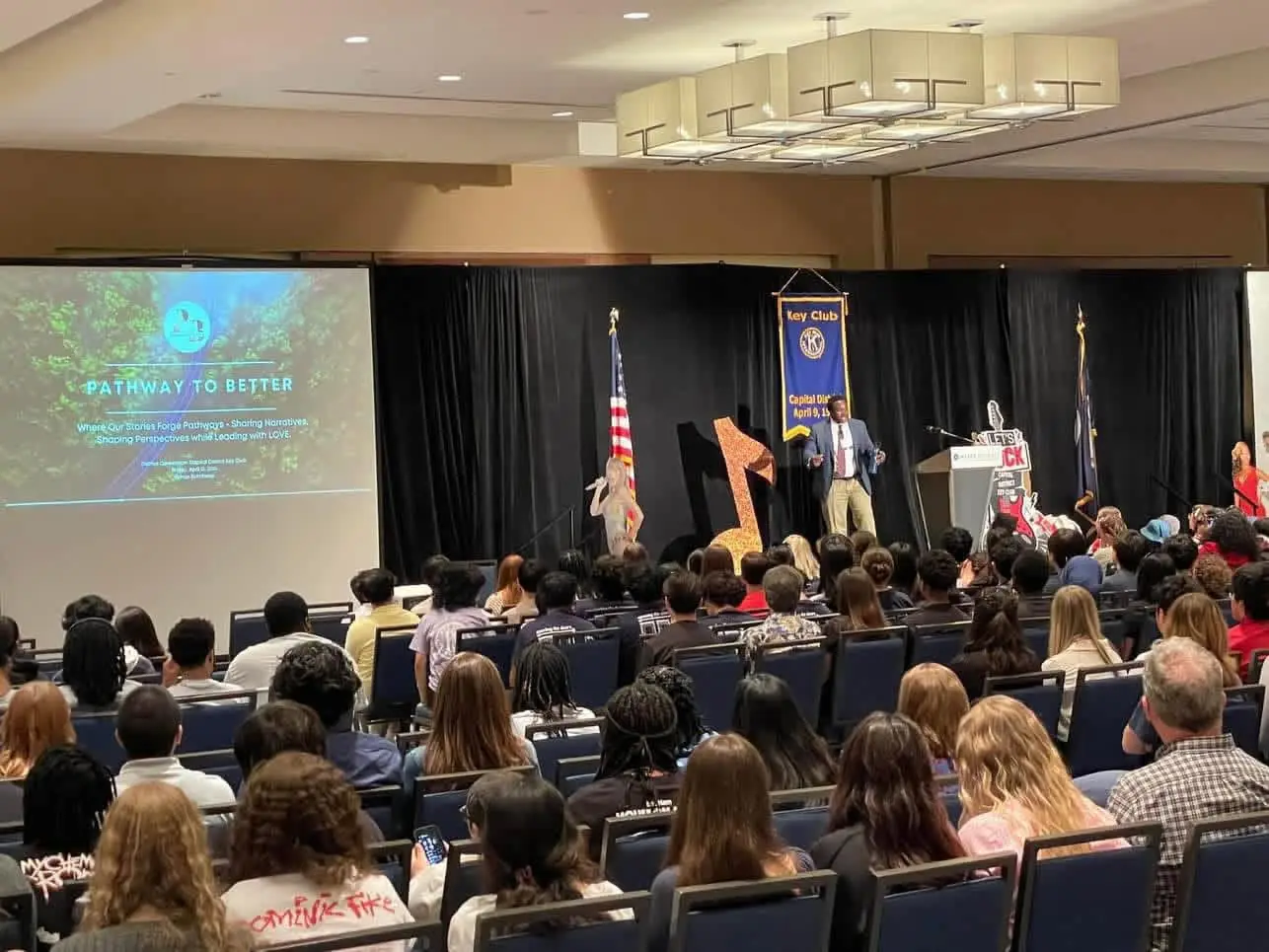 Keynoting with the Pathway to Better presentation on screen